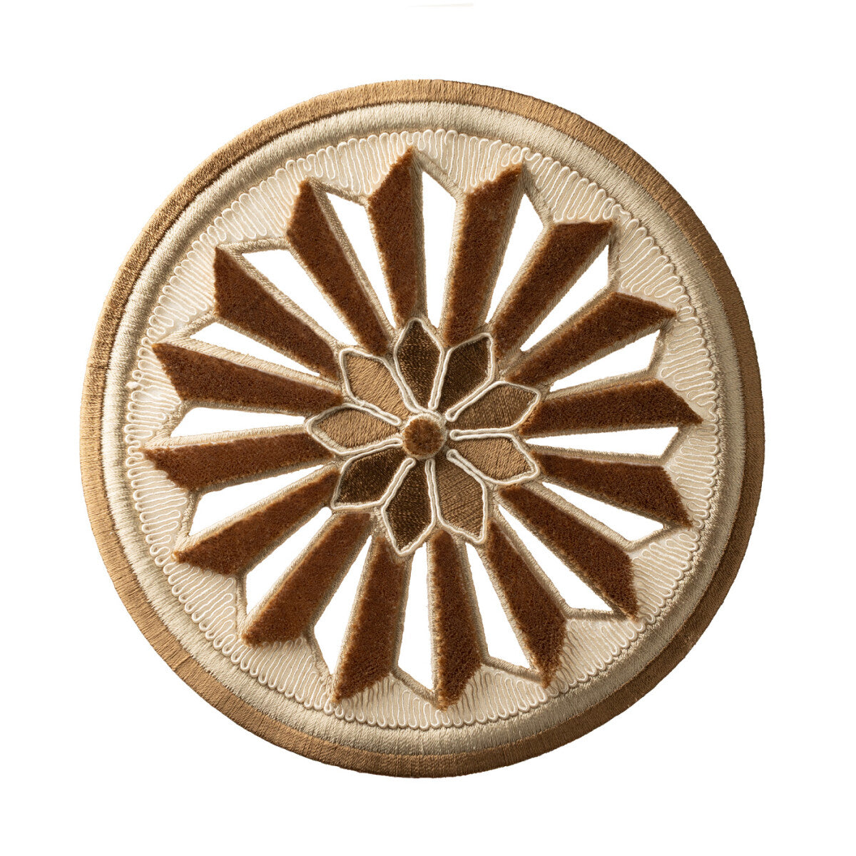Tracery Velvet Rosette — Latte