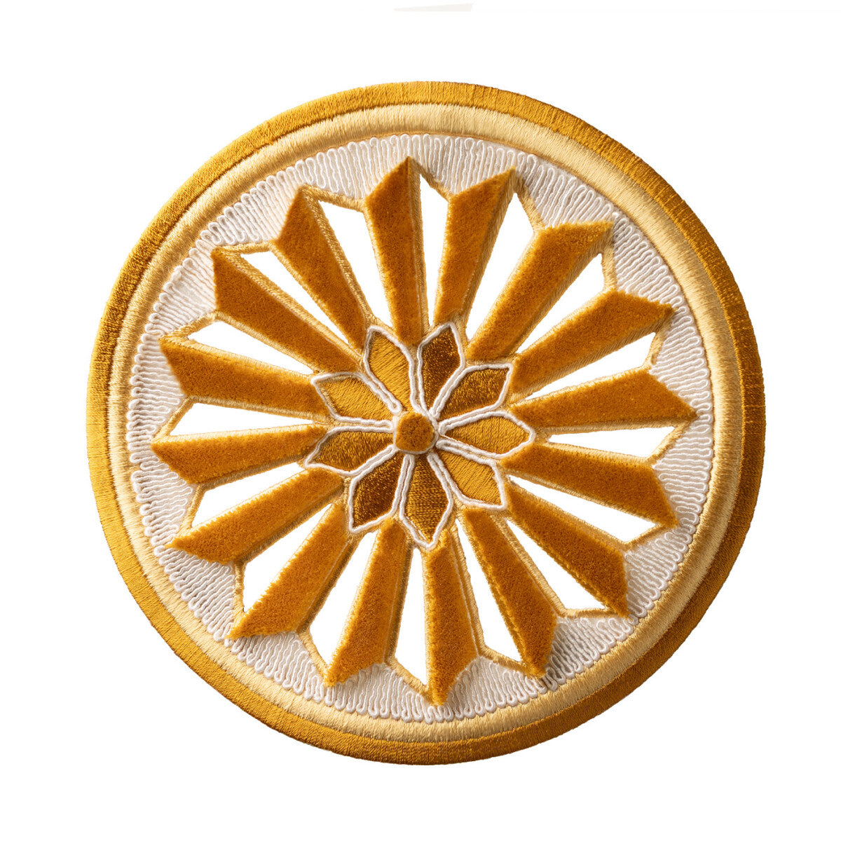 Tracery Velvet Rosette — Finch