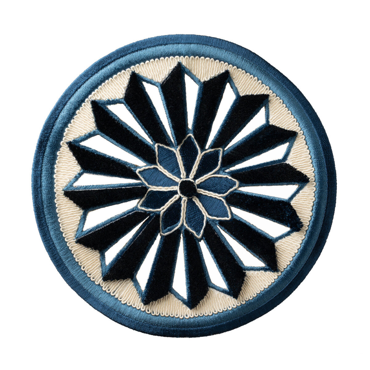 Tracery Velvet Rosette — Sapphire
