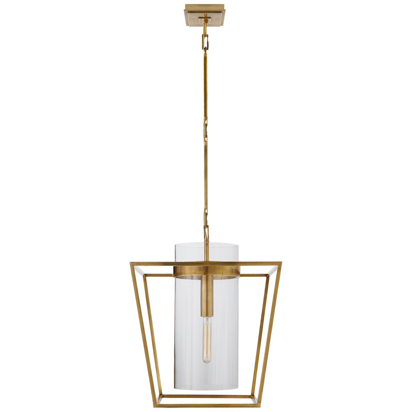 Presidio Small Lantern - Hand-Rubbed Antique Brass