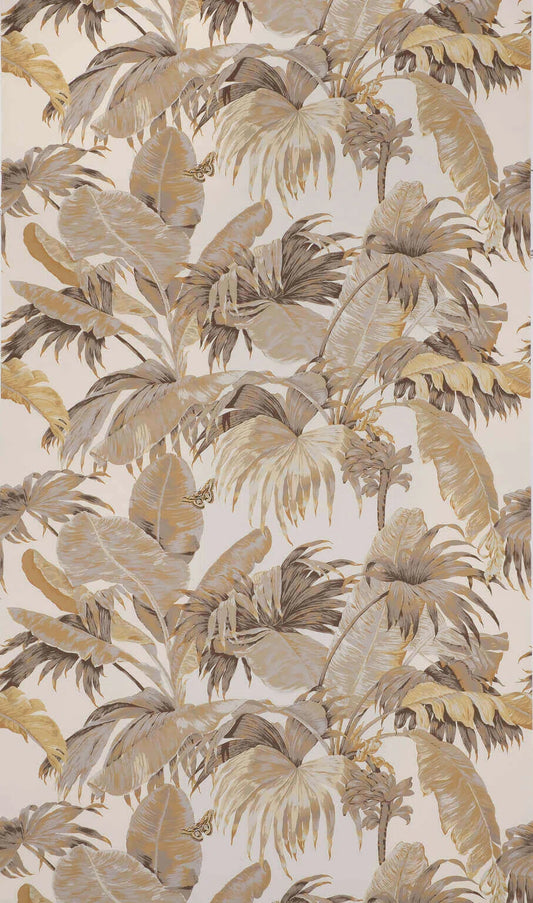 Pierre Frey Wallpaper Bananier - Gold Beige