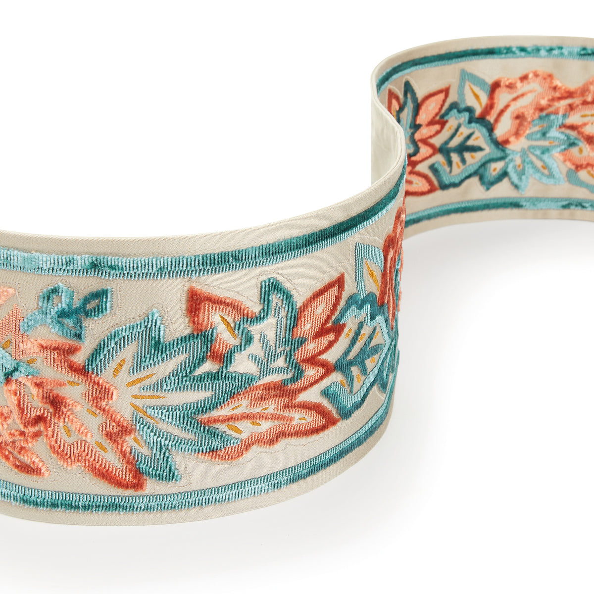 Osborne & Little | Banyan Braid fabric - Terracotta / Teal