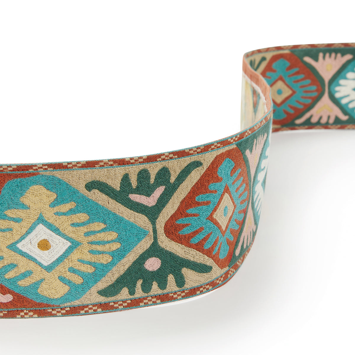 Osborne & Little | Sevara Braid fabric - Teal / Terracotta