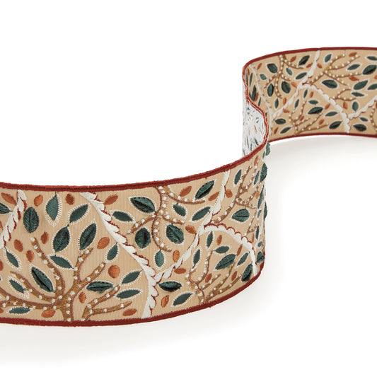 Osborne & Little | Catalpa Braid fabric - Teal / Terracotta