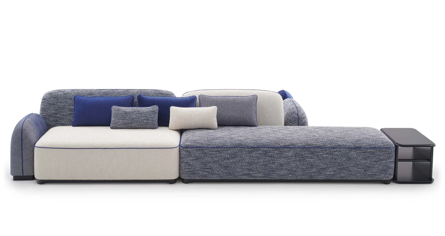 Pierre Frey Dolmen - Lacquered beech; Piping - Simple seams - Stretched fabric; Removable cushion(s) - Piping