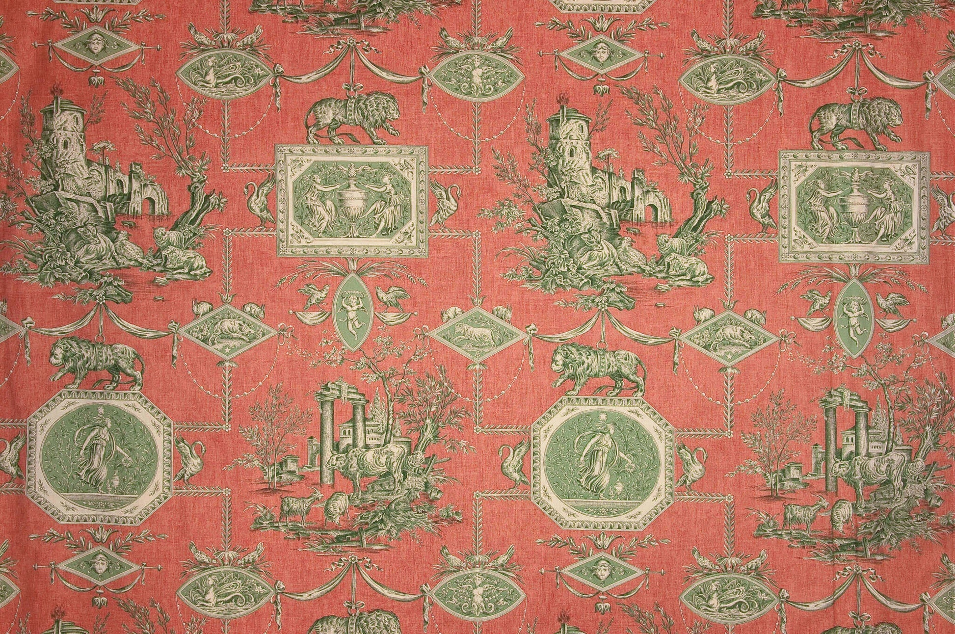 Pierre Frey Les muses et le lion - Vert Corail