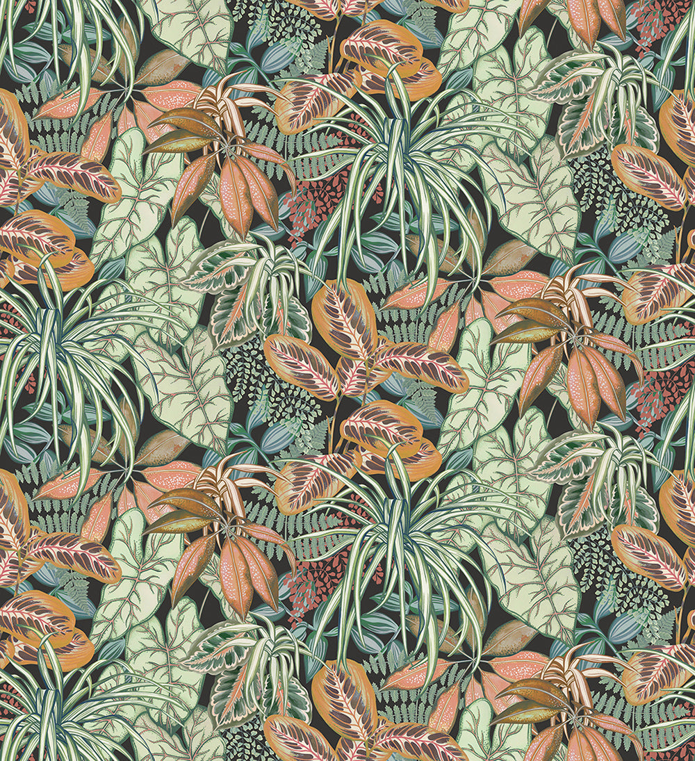 Osborne & Little | Hothouse wallcovering - Charcoal / Pine
