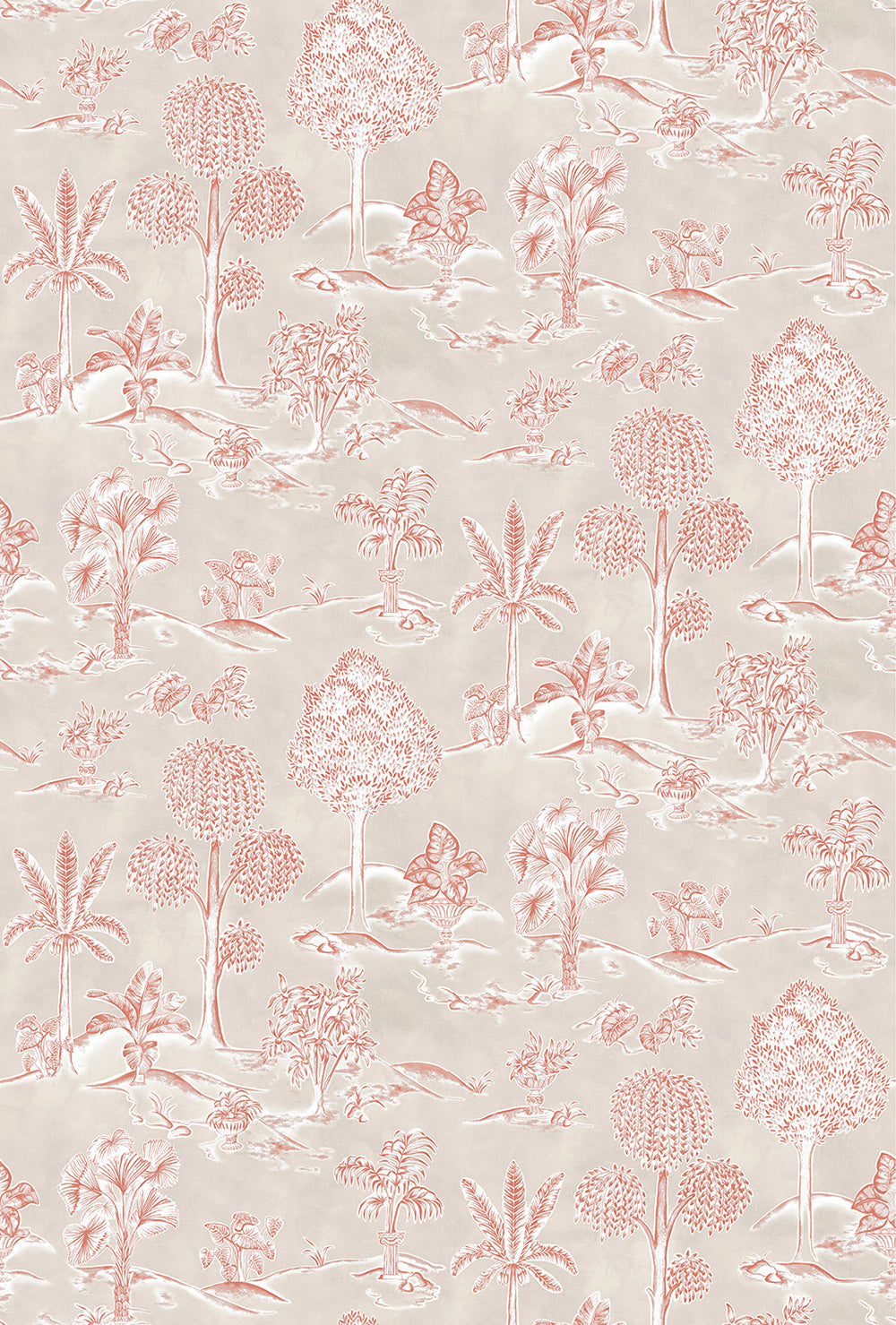 Osborne & Little | Karuna wallcovering - Taupe / Terracotta