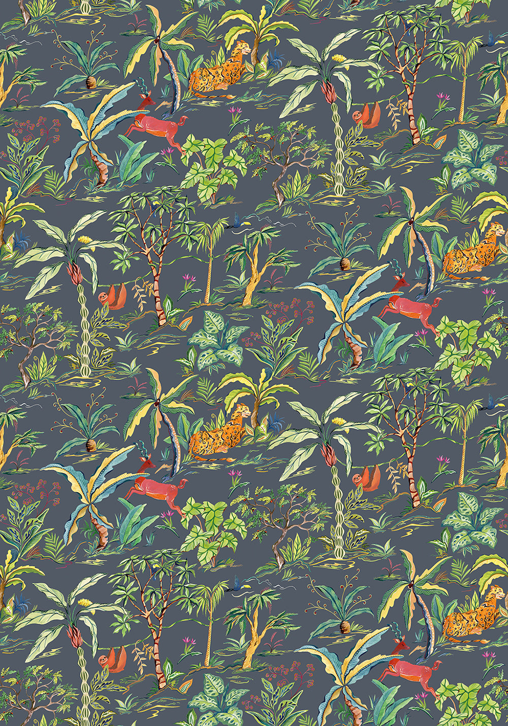 Osborne & Little | Salento wallcovering - Midnight / Apple