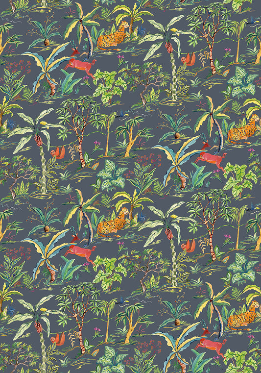 Osborne & Little | Salento wallcovering - Midnight / Apple